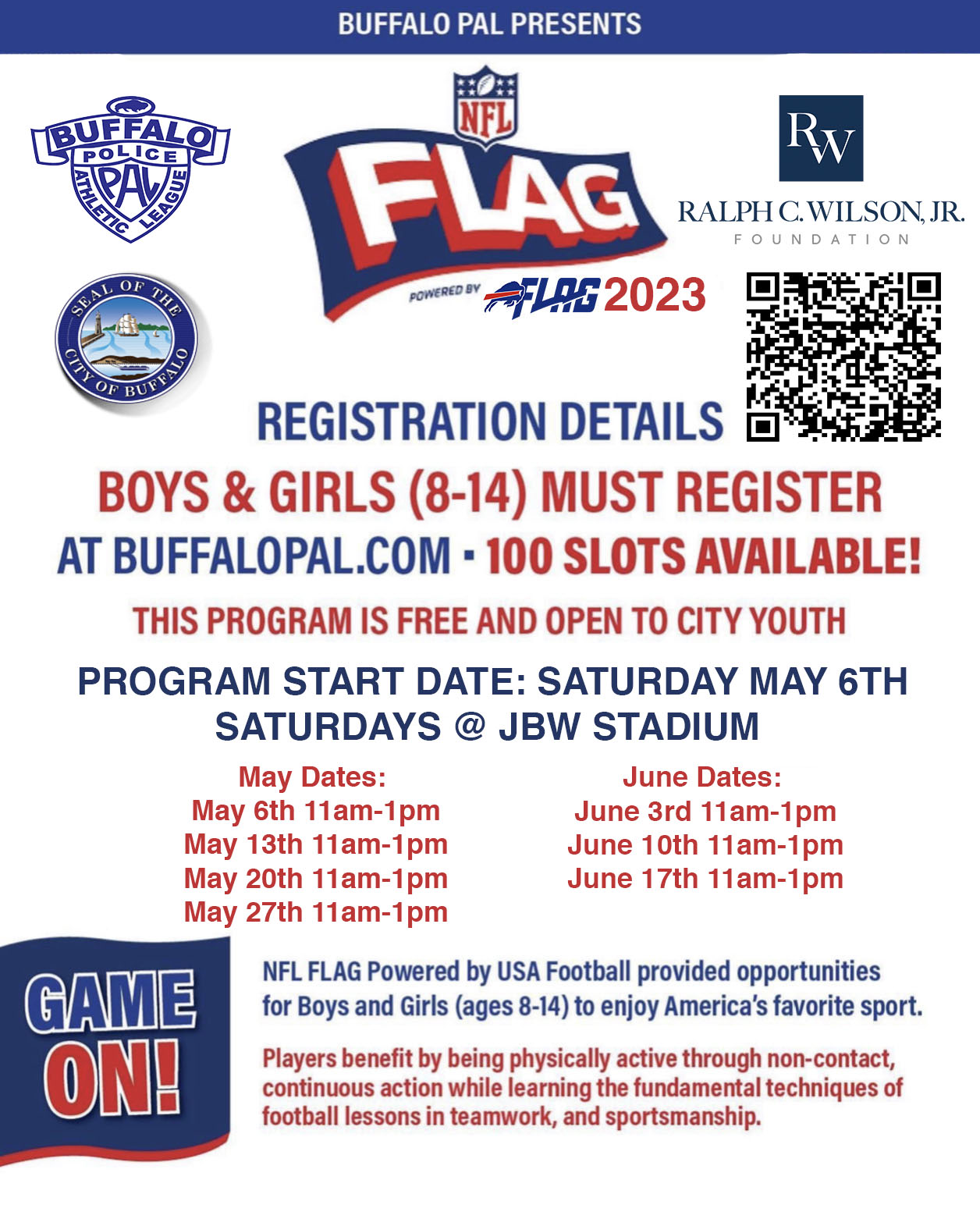 NFL Flag Football Spring Flyer 2023 - Police Athletic League of