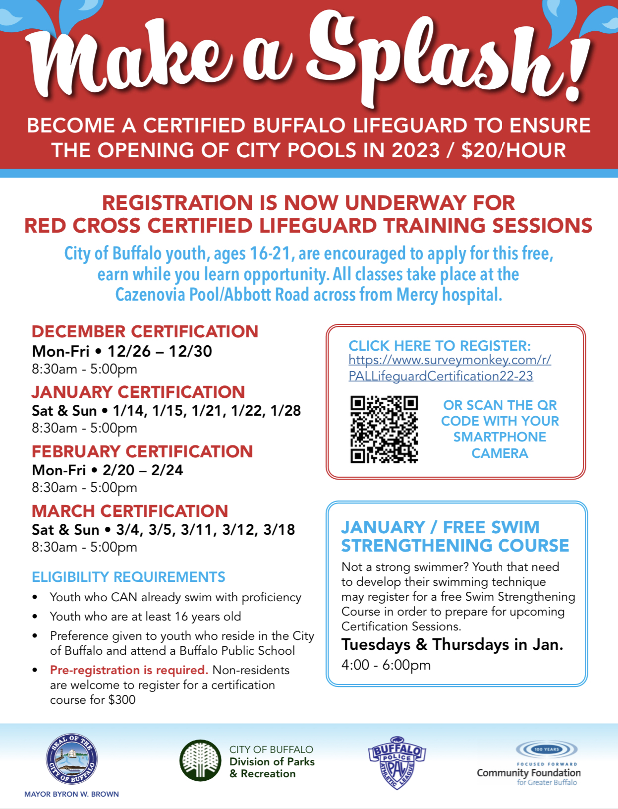 Lifeguard Certification Police Athletic League of Buffalo Inc