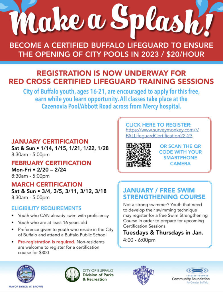 Lifeguard Certification Police Athletic League of Buffalo Inc